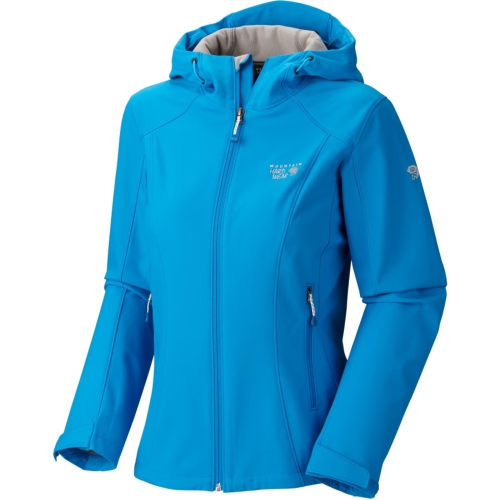 Mountain Hardwear Principia Softshell Jacket Women's Zip Hood Bright Blue Size M